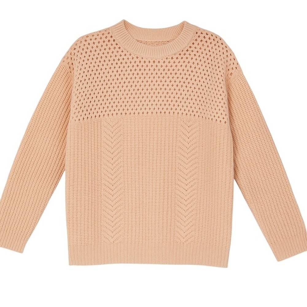 La Miel Sweater Womens M Pink Open Knit Soft Pullover Cottagecore Casual Cozy‎